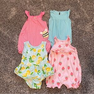 Carter's Girl 24 Months Summer Bundle Rompers and Top